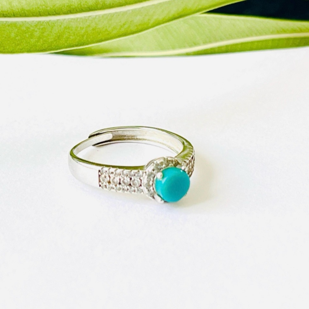Natural Gems Pure Blue W Turquoise Ring,Cheap Value For Money Unique Jewelry